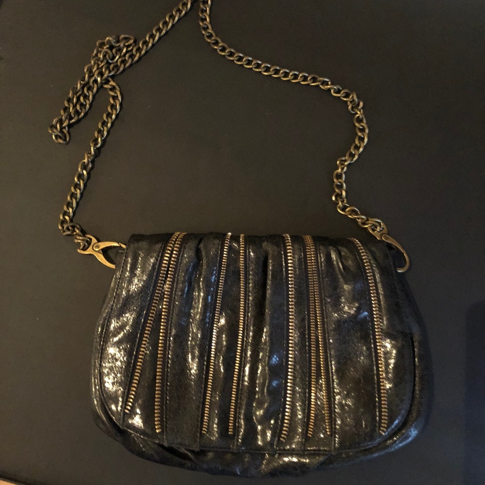 Matt & Nat purse Black clutch w removable strap